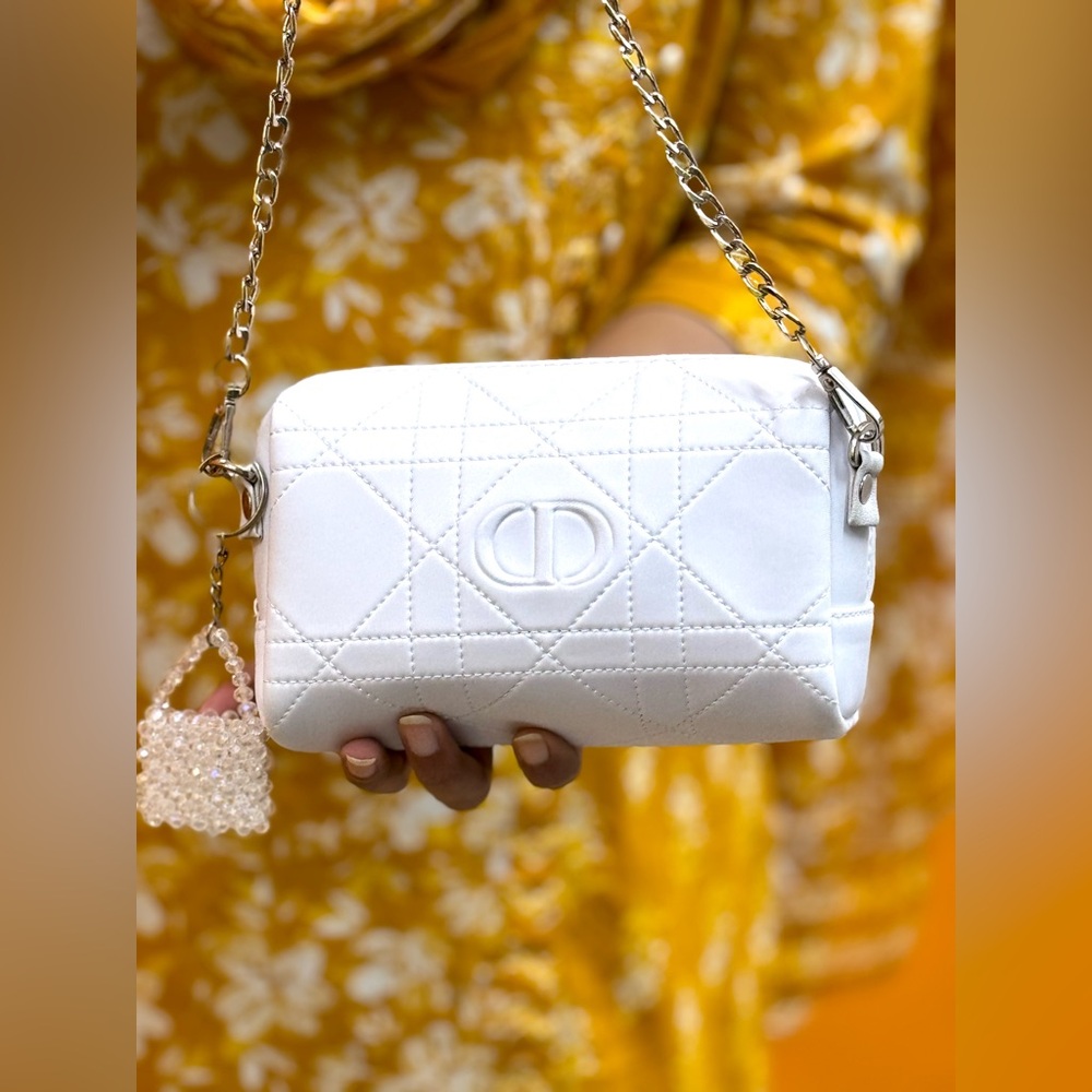 Original Dior Trousseau pouch  with Silver chain and beautiful white stone charm - Picture 10 of 16